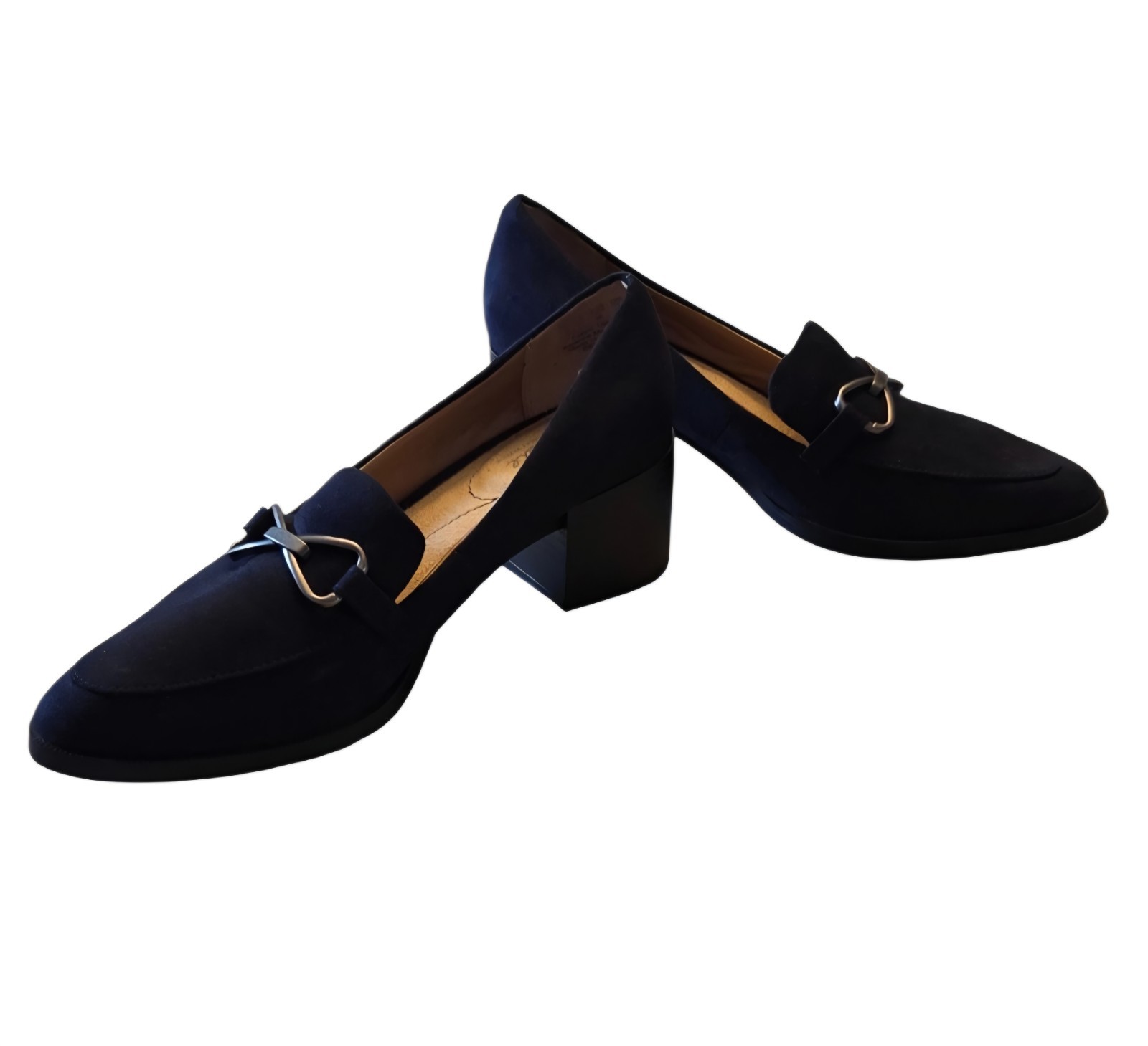LifeStride Devyn 2 Navy Blue Horsebit Block Heel Loafers Women’s 7.5M