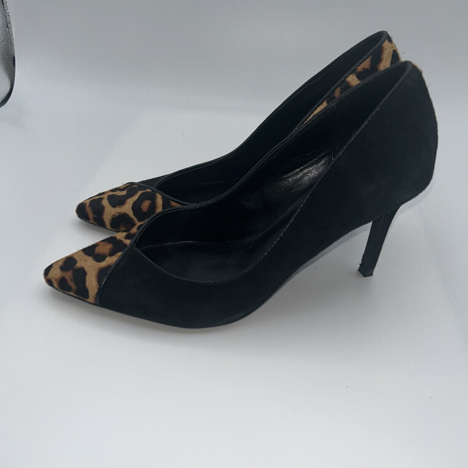BLEECKER & BOND Women’s Parker Pumps Calf Hair and Suede BLK/Leopard SZ: 6.5 M