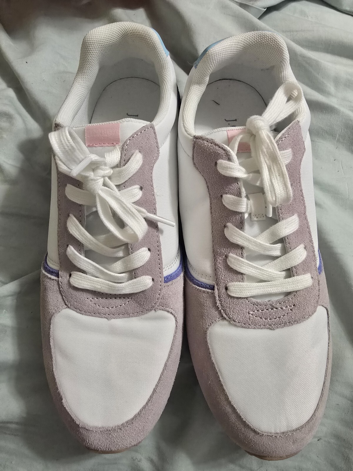 J Crew Colorblock White/Navy Blue/Lilac/Pink Trainers Women’s Sneakers Size 10