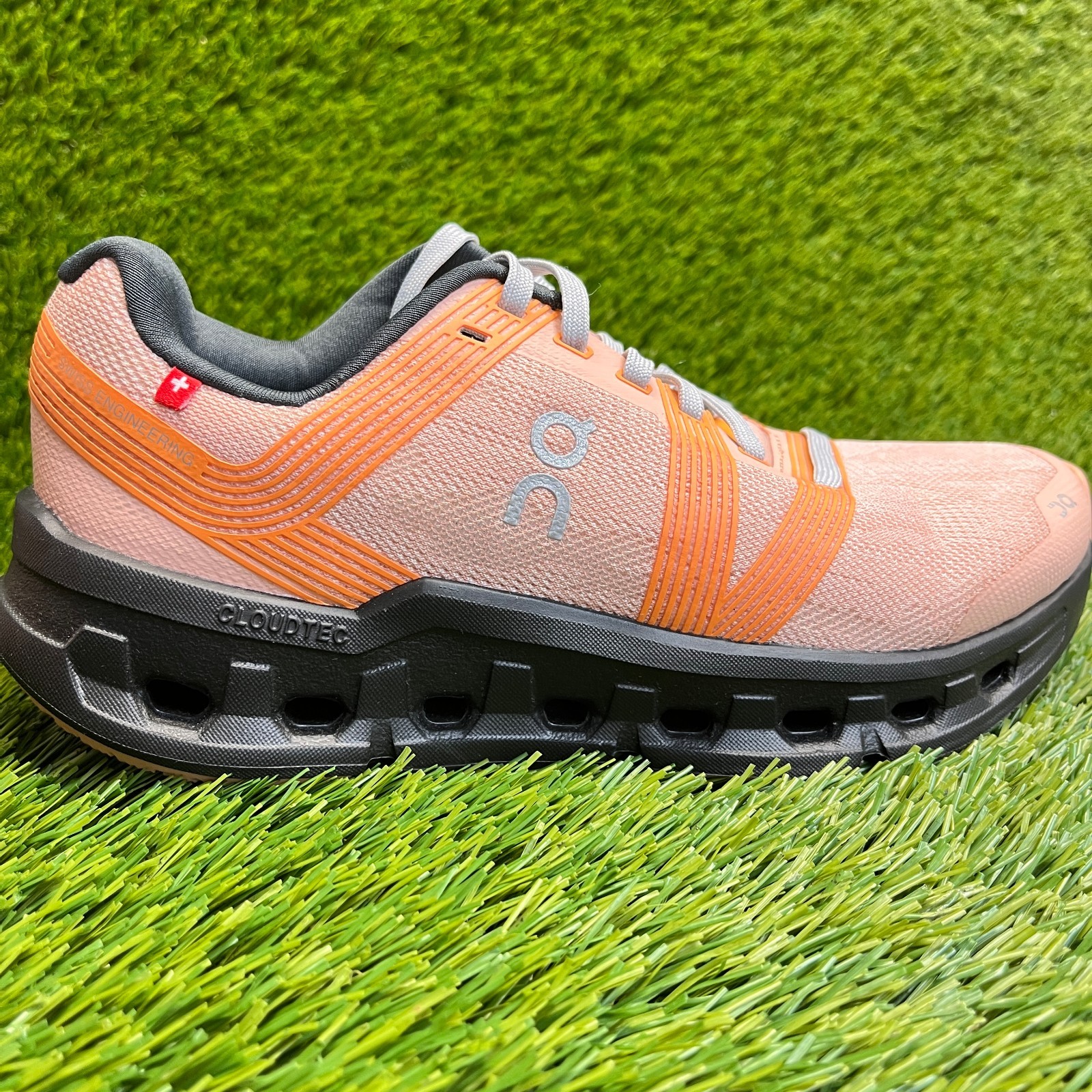 On Cloudgo Womens Size 7 Orange Black Athletic Running Walking Shoes Sneakers