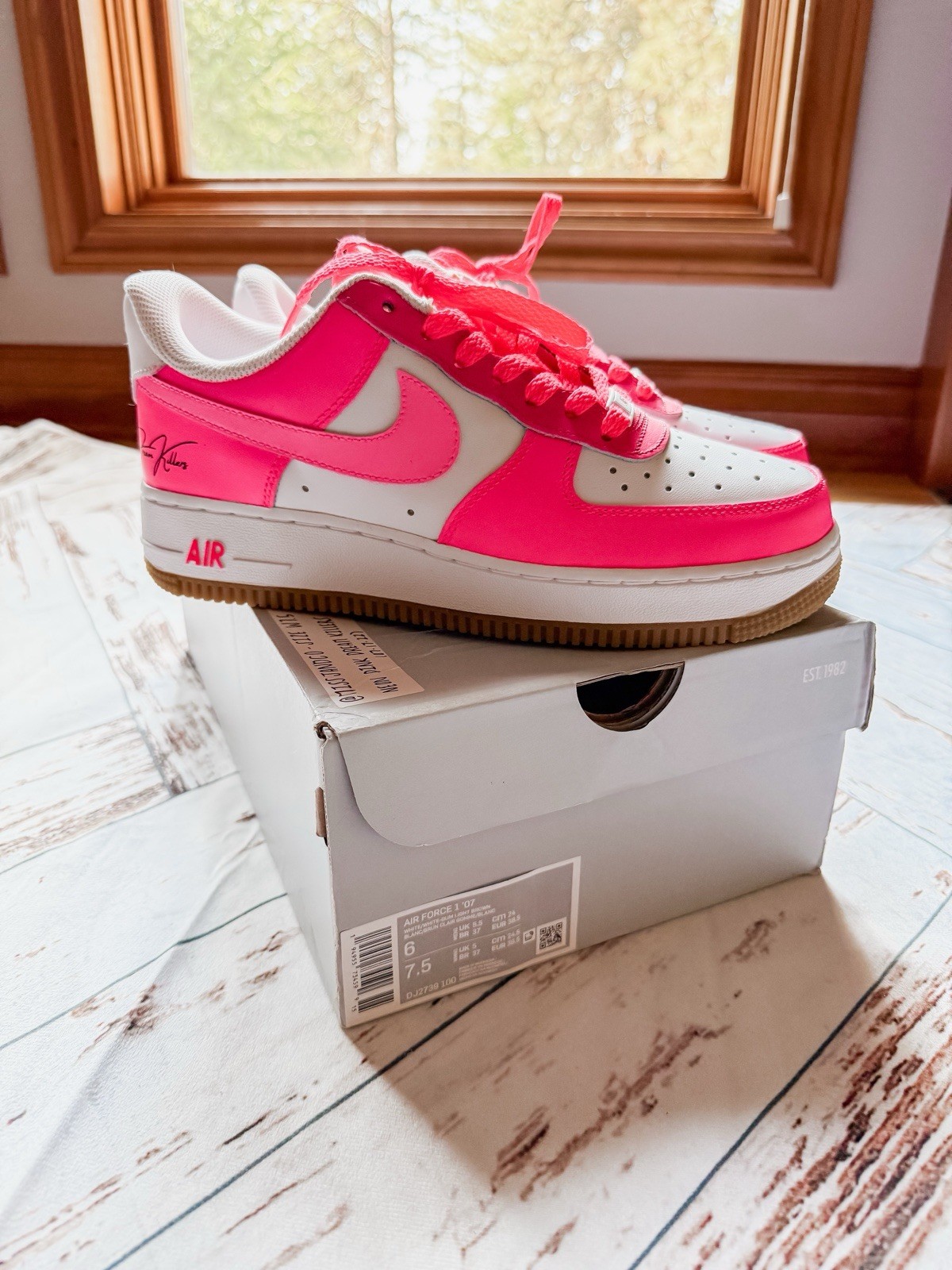 ⚡️NIKE AIR FORCE 1 LOW CUSTOM HOT PINK SNEAKER SIZE 7.5 BNIB