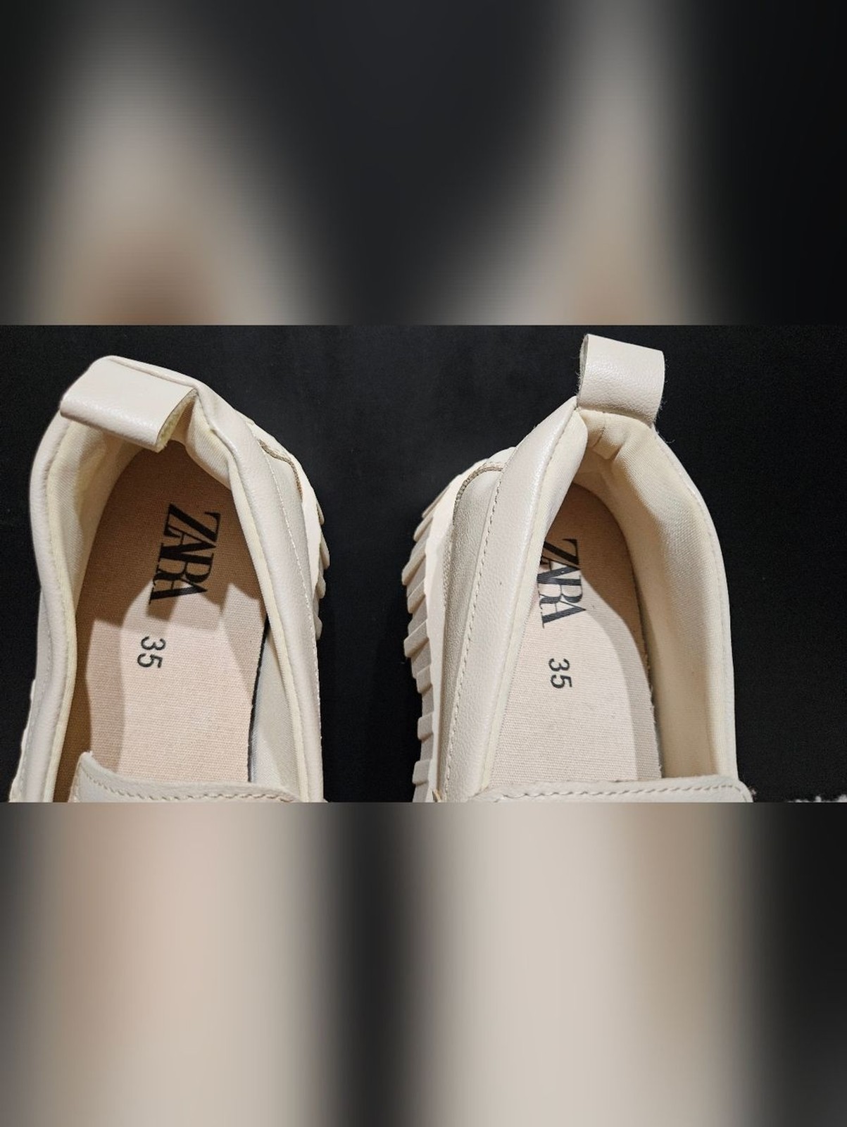 ZARA 90s Chunky Platform Loafers Beige | Preppy Street Style | US 5.