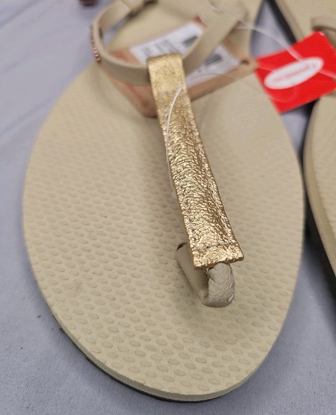 Havaianas You Rio Womens Flip Flop Buckle Ankle Gold Flat Sandals Size USA 12.5