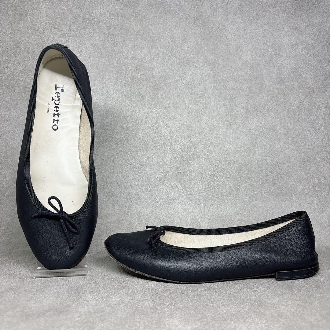 Repetto ballet shoes black flat shoes 37.5 from Japan