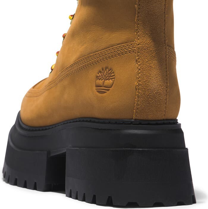 Timberland Women’s Sky 6-Inch Lace Up Wheat Nubuck Leather Platform Boots Size 7