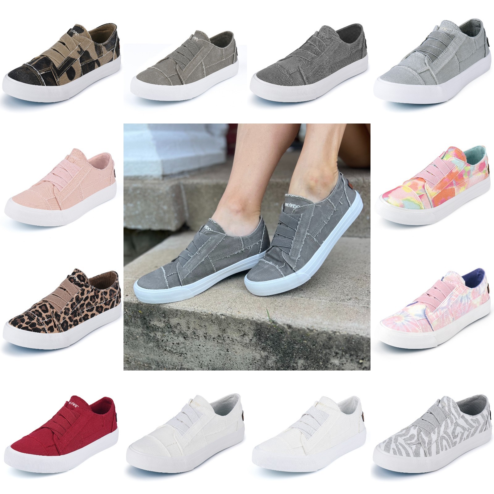 New Women Shoes Low Top Tennis Canvas Sneakers Unisex Fashion Slip-on Flats