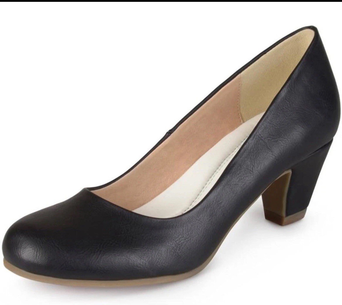 Journee Collection Luu-m Black Padded Block Heel Pumps US 10 M NIB