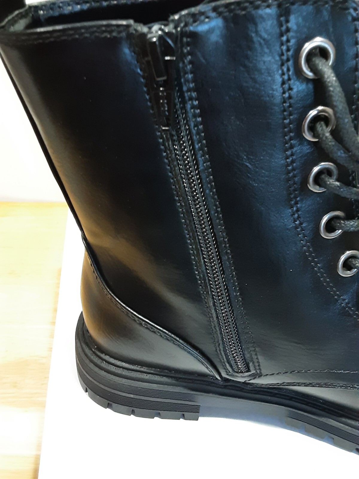 NEW Sonoma Reindeer Lace Up Boots size 6.5 has inside zippers 1.5″ heel pull tab