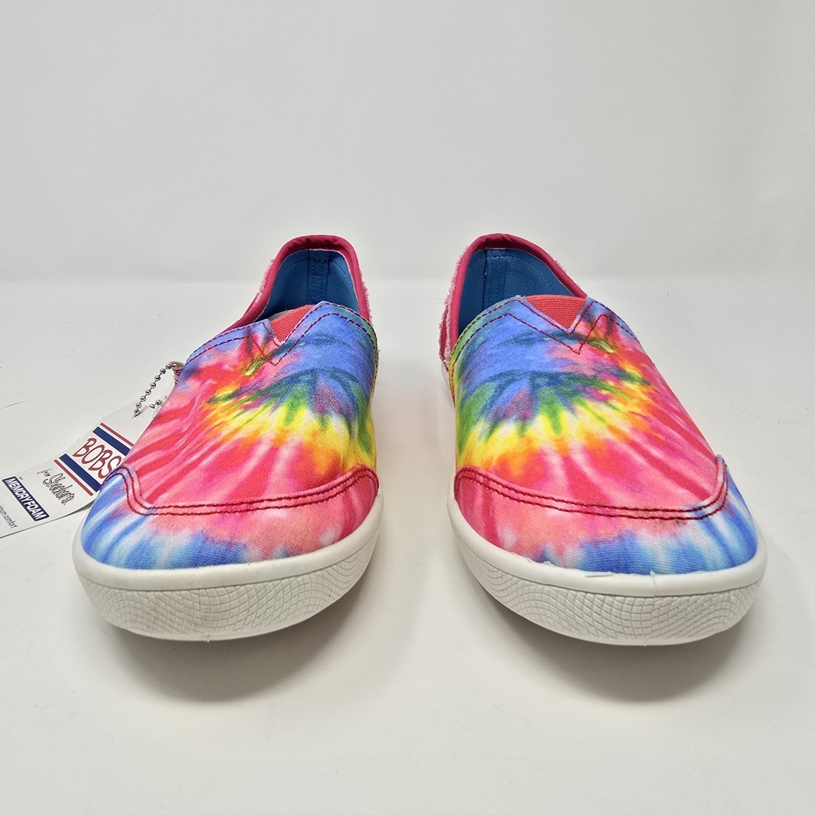 Skechers BOBS Women 8.5 Tie Dye Memory Foam Slip On Shoes Multi Color 113150 MLT