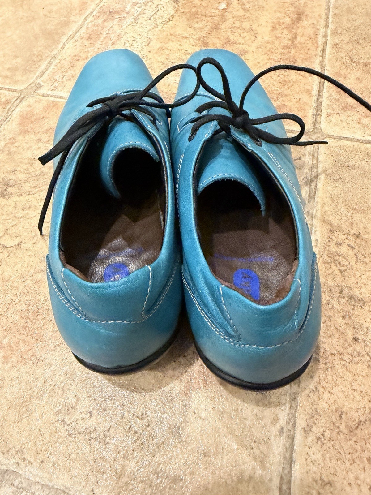 Wolky Rosa Leather Lace Comfort Oxfords Peacock Teal blue Women’s 42/size 11 EUC