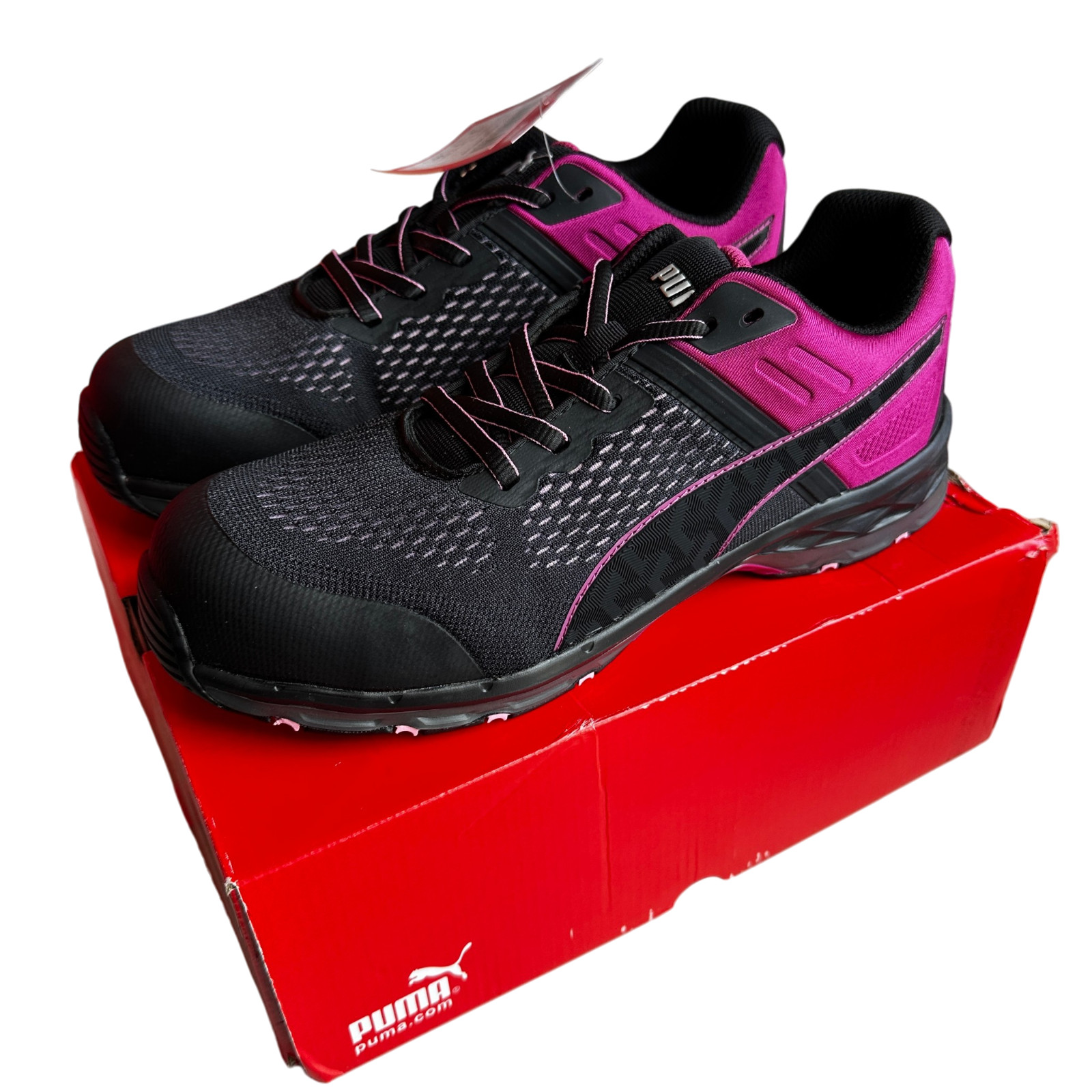 PUMA Define Low 2.0 Safety Sneakers 9 Purple Black SR SD Work Womens Size 9