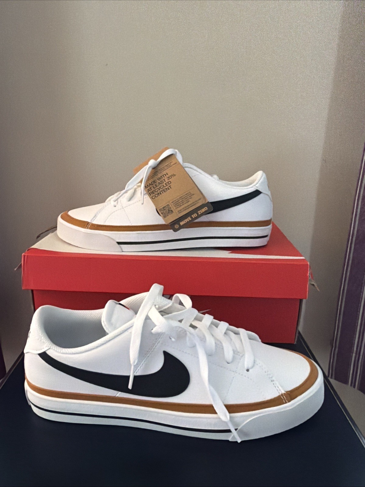 NIB Nike Court Legacy Next Nature White Desert Ochre Womens Size 9