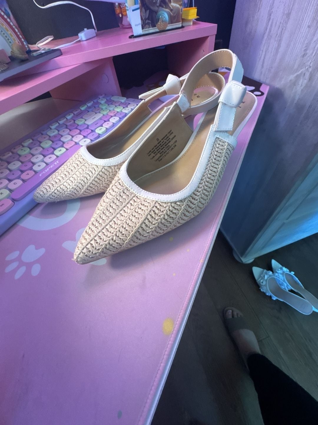 A New Day Milan Raffia Slingback Kitten Heels