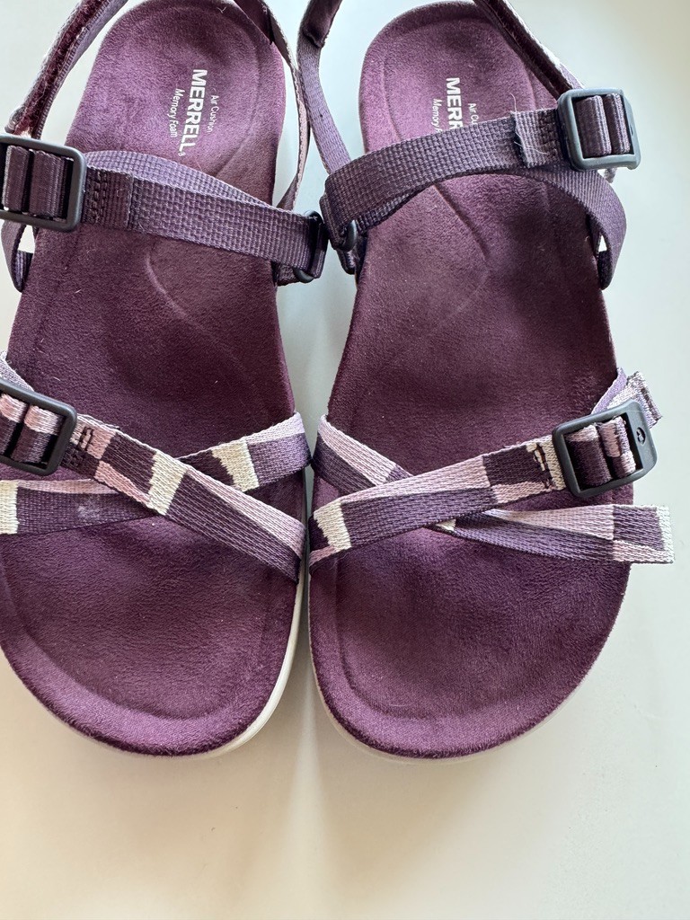 Merrell Womens Size 11 District 3 Burgundy Backstrap Web Sandals Shoes