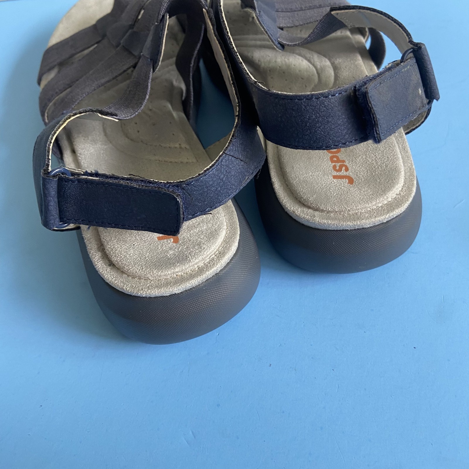 JSPORT Cara Sandals Womens Sz 8.5 Blue Comfort Strappy Lightweight Sandals