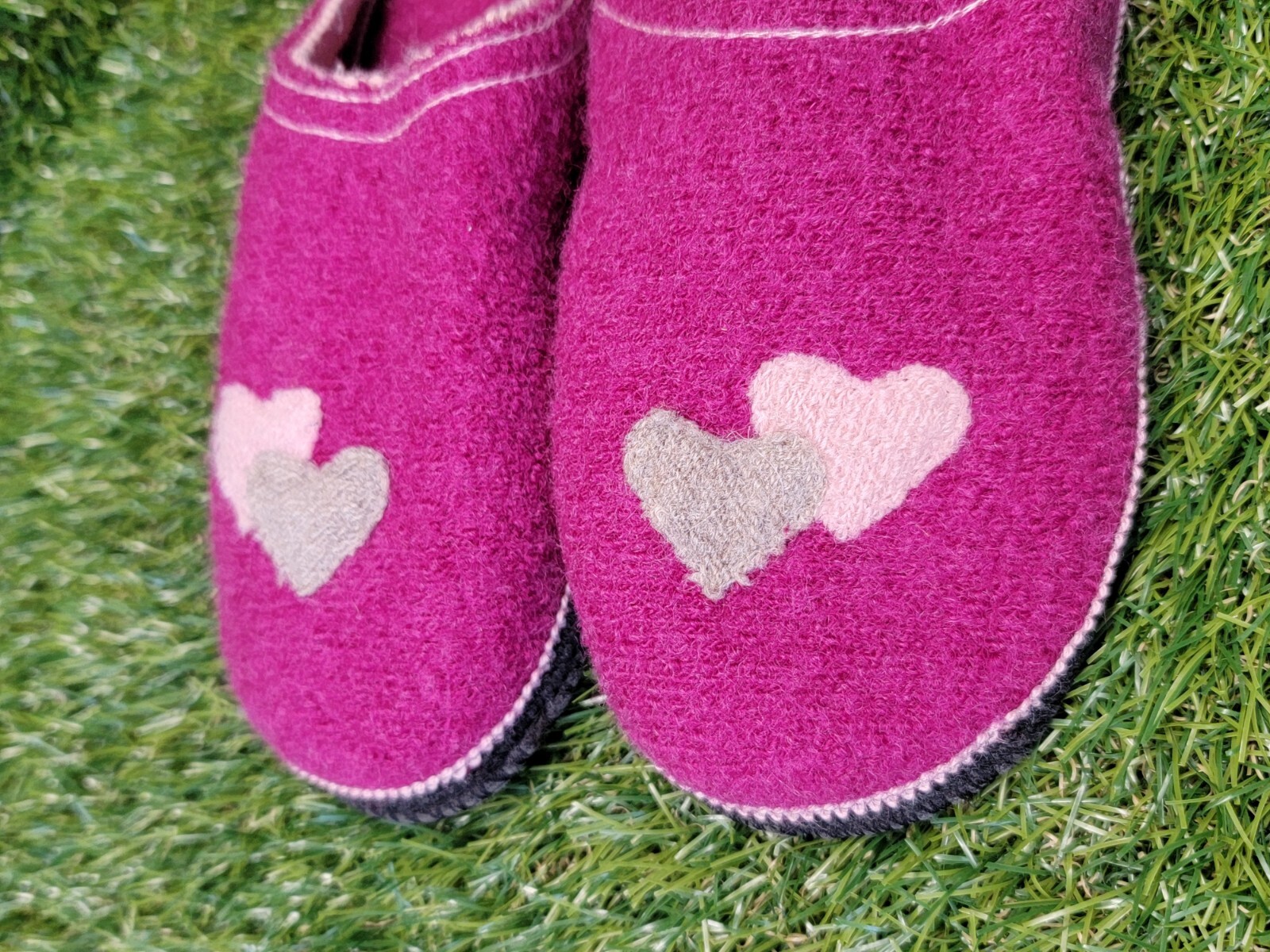 Kitz Pichler Austria Boiled Wool Hot Pink Slippers Women’s House Shoes Sz 37 EUR