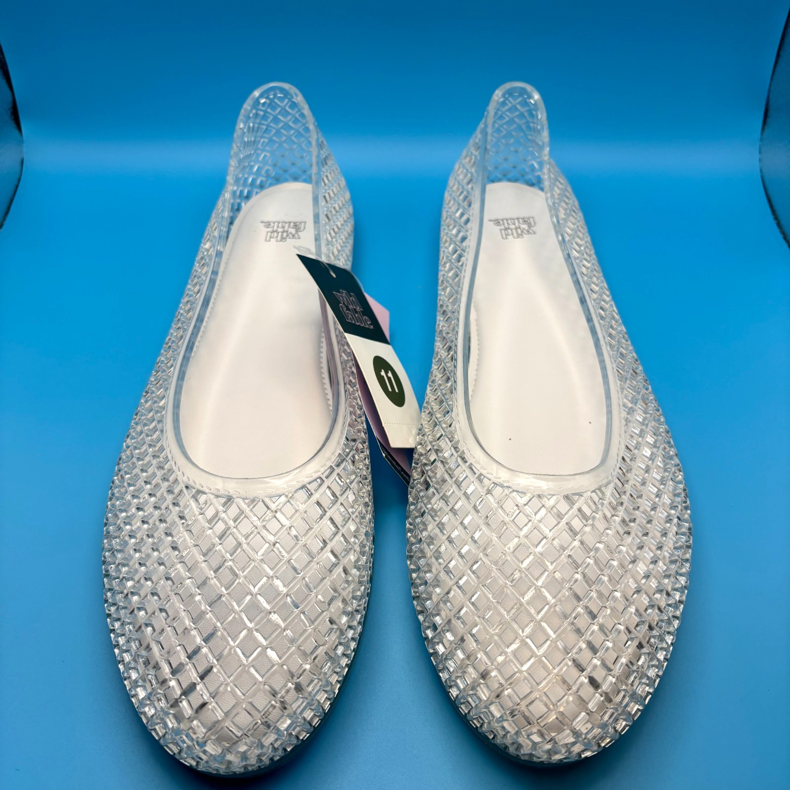 Wild Fable Women’s Isabella Clear Jelly Flats Size 11 Sandals NWT