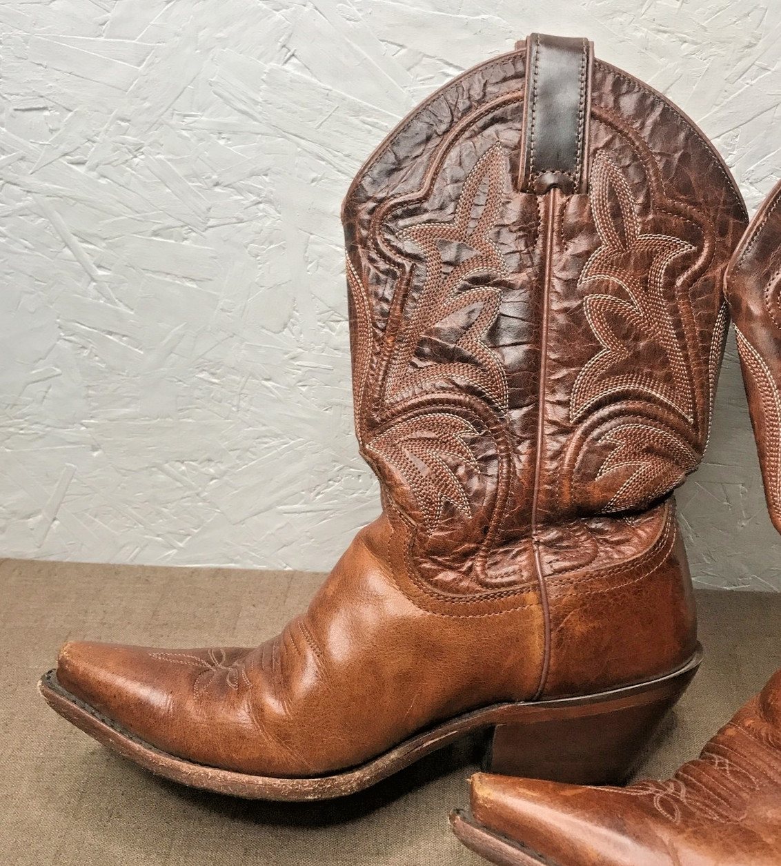 *Read Justin Saddle Torino Women’s 8B Snip Toe Cowboy Boots Brown Leather L4300