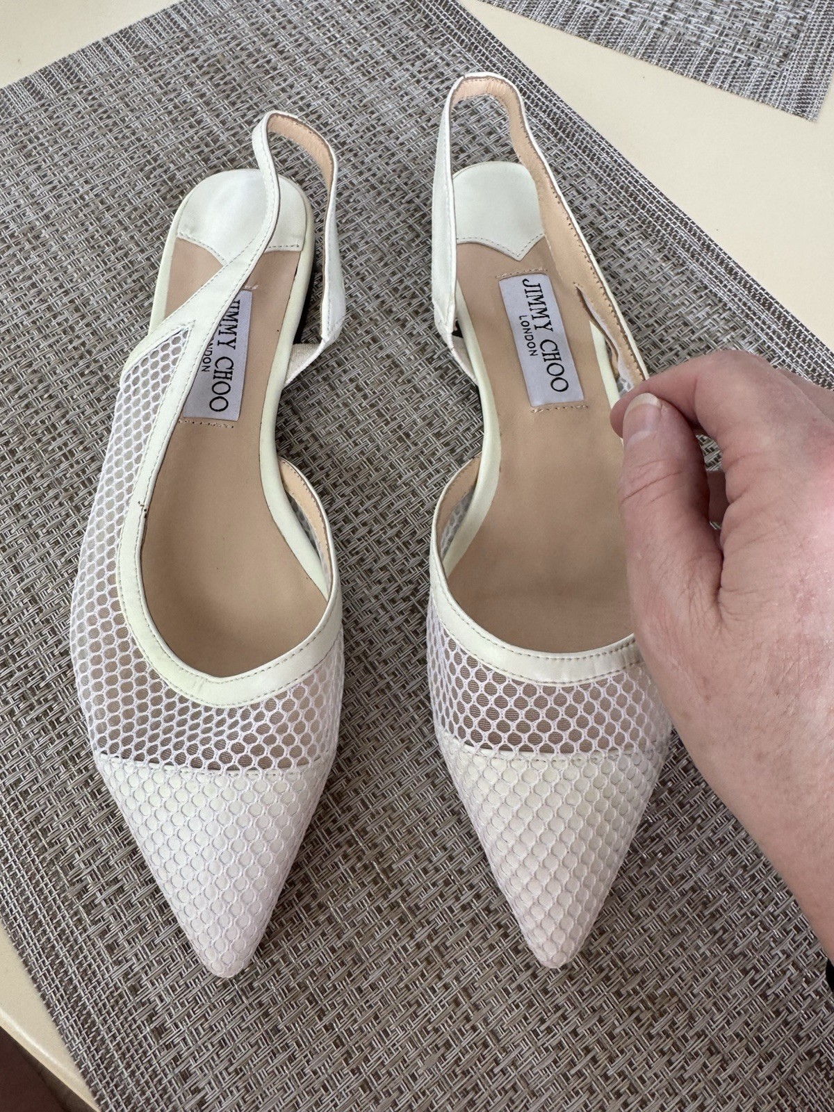 JIMMY CHOO 38 Mesh Flat Sandals Casual or Dressy women shoes Size 38