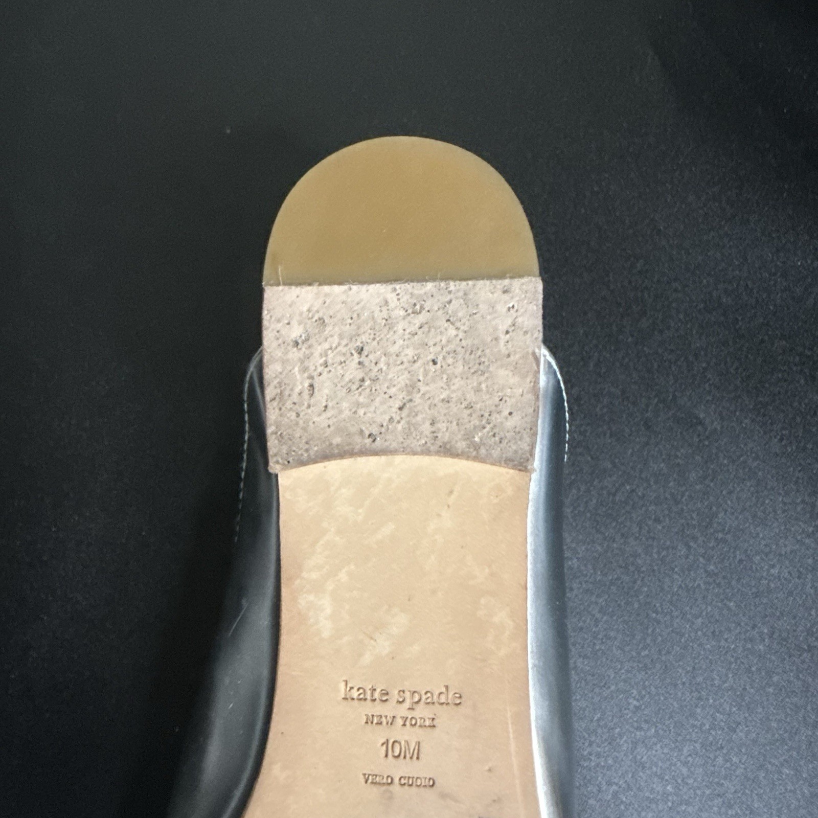 Kate Spade New York Laura Silver Specchio Leather Mules Slides Women Size 10M