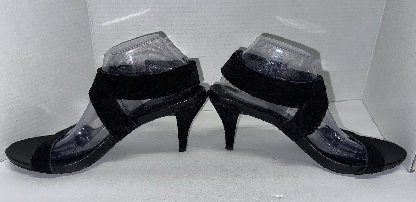 Pedro Garcia Black Suede West Asymmetrical Midi Heel Sandals EU 42 US 12