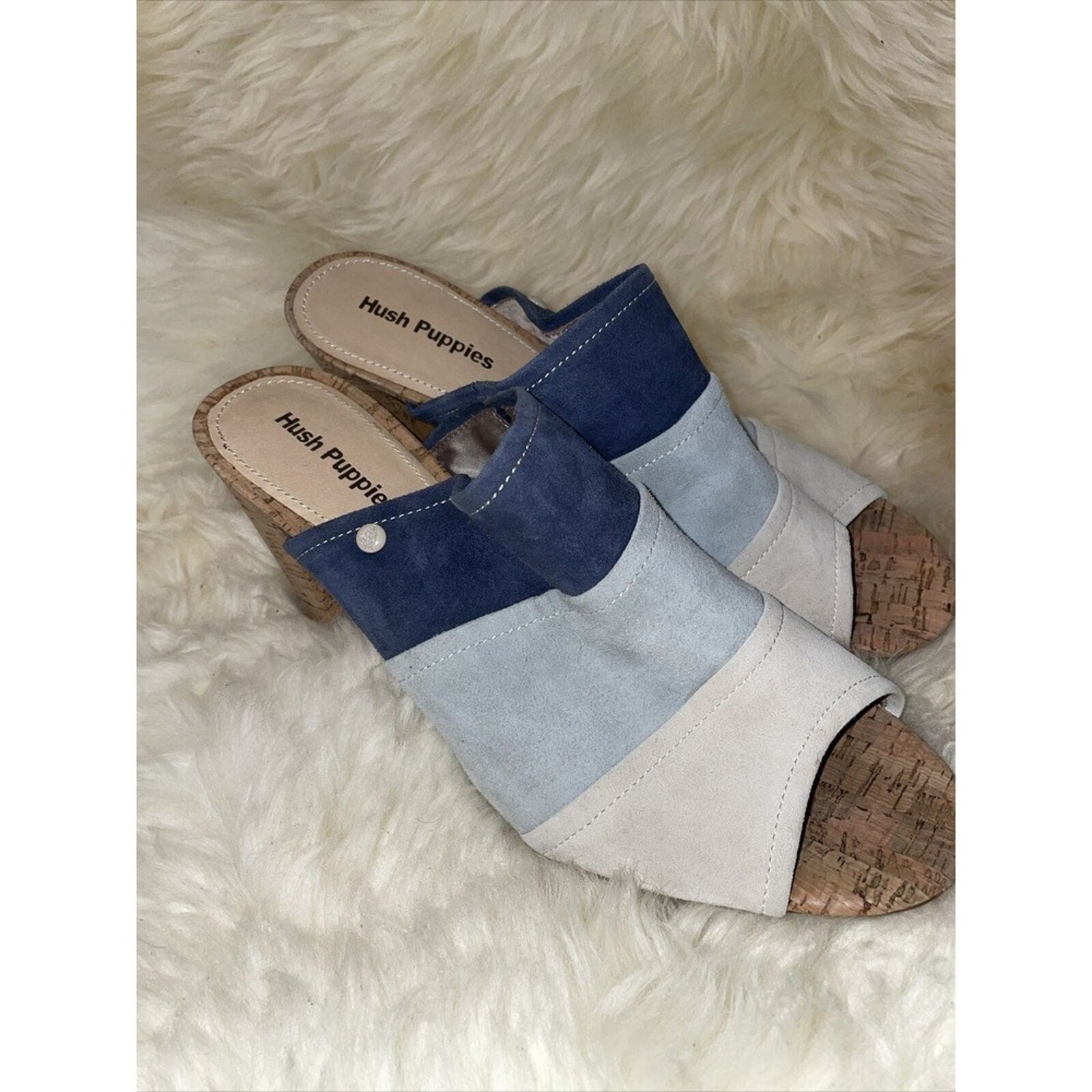 Hush Puppies Block Heel‎ Slip On Sandals With 3.5 in Heel Women’s Shoe Size 12