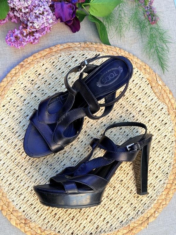 Women Tod’s Heels Black Leather 36