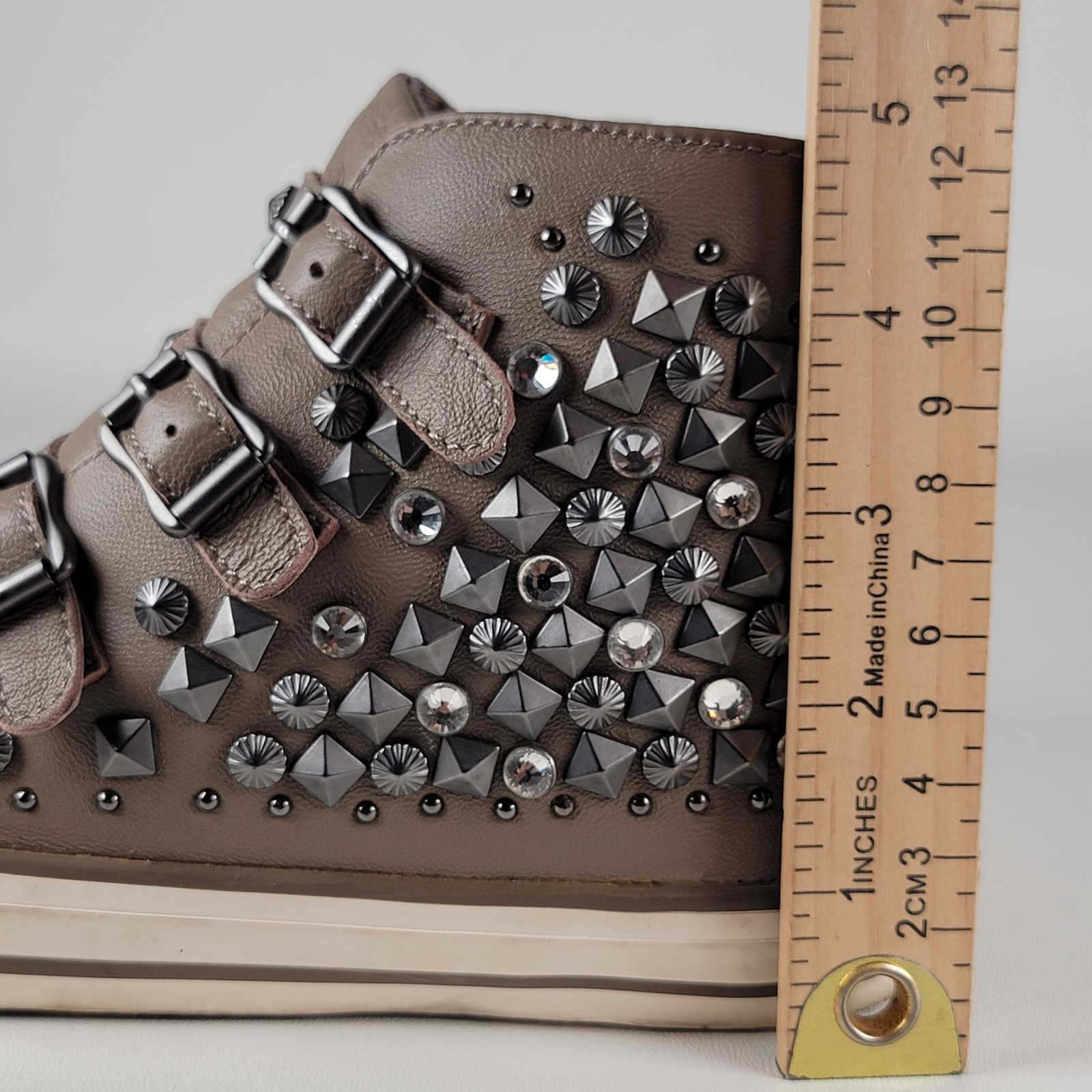 Viper Brown Leather Sneaker Stud Buckle Zip Punk Goth Street Party Go Women’s 36