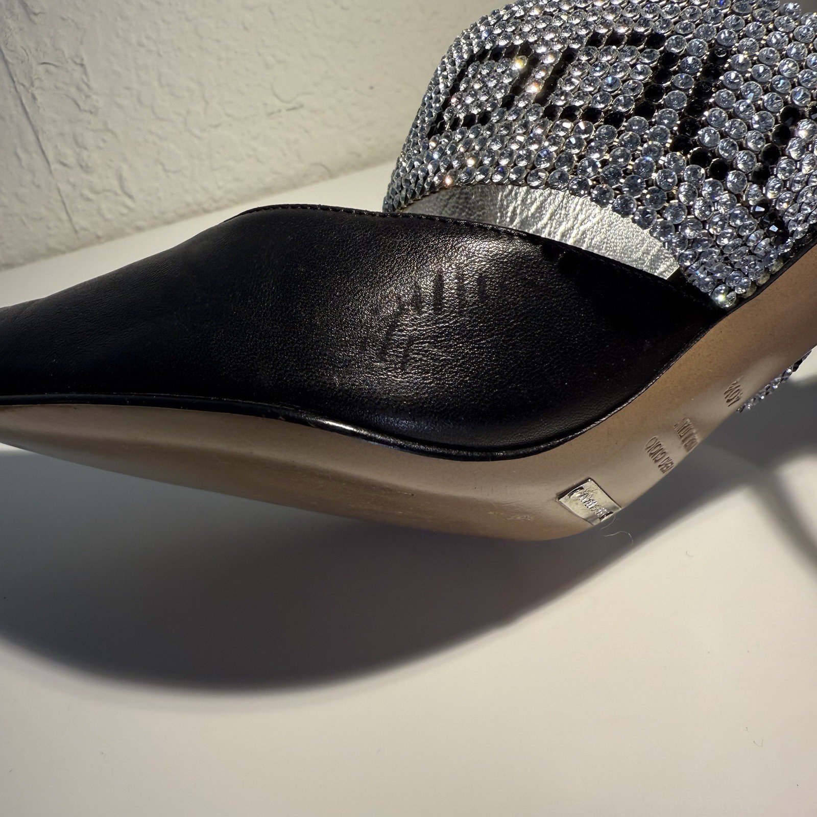 Vtg DOLCE & GABBANA CRYSTAL LOGO HEELS 40.5