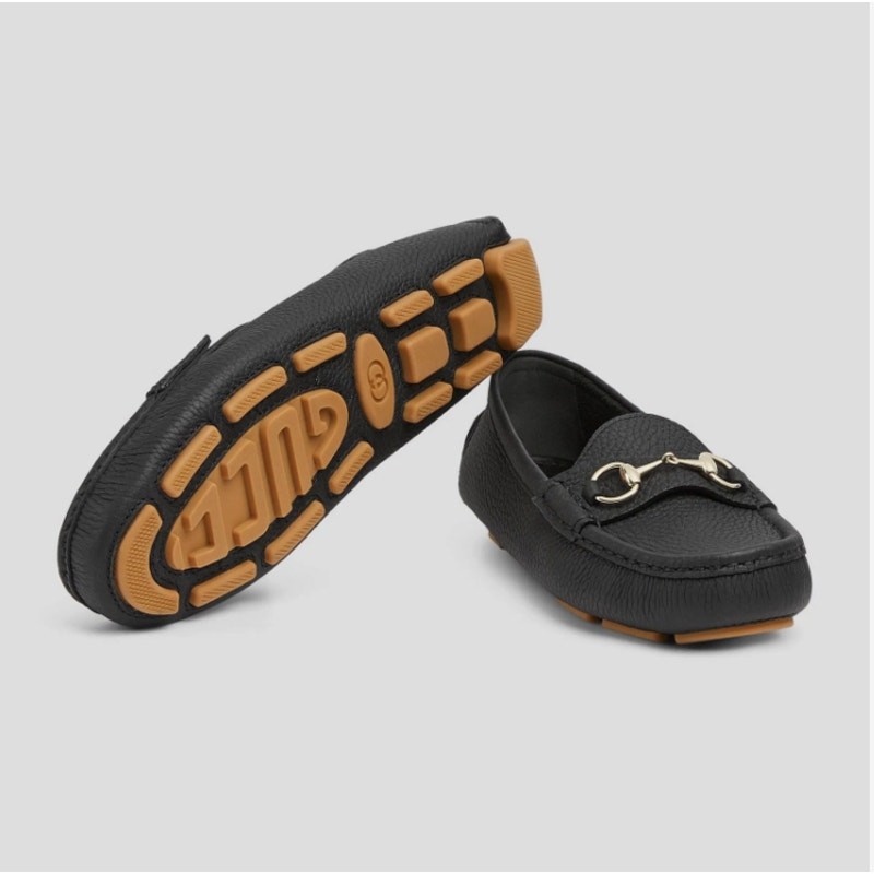 NEW Gucci Clove Calfskin Leather EU 39.5 US 9.5 Horsebit Driver Loafers Black