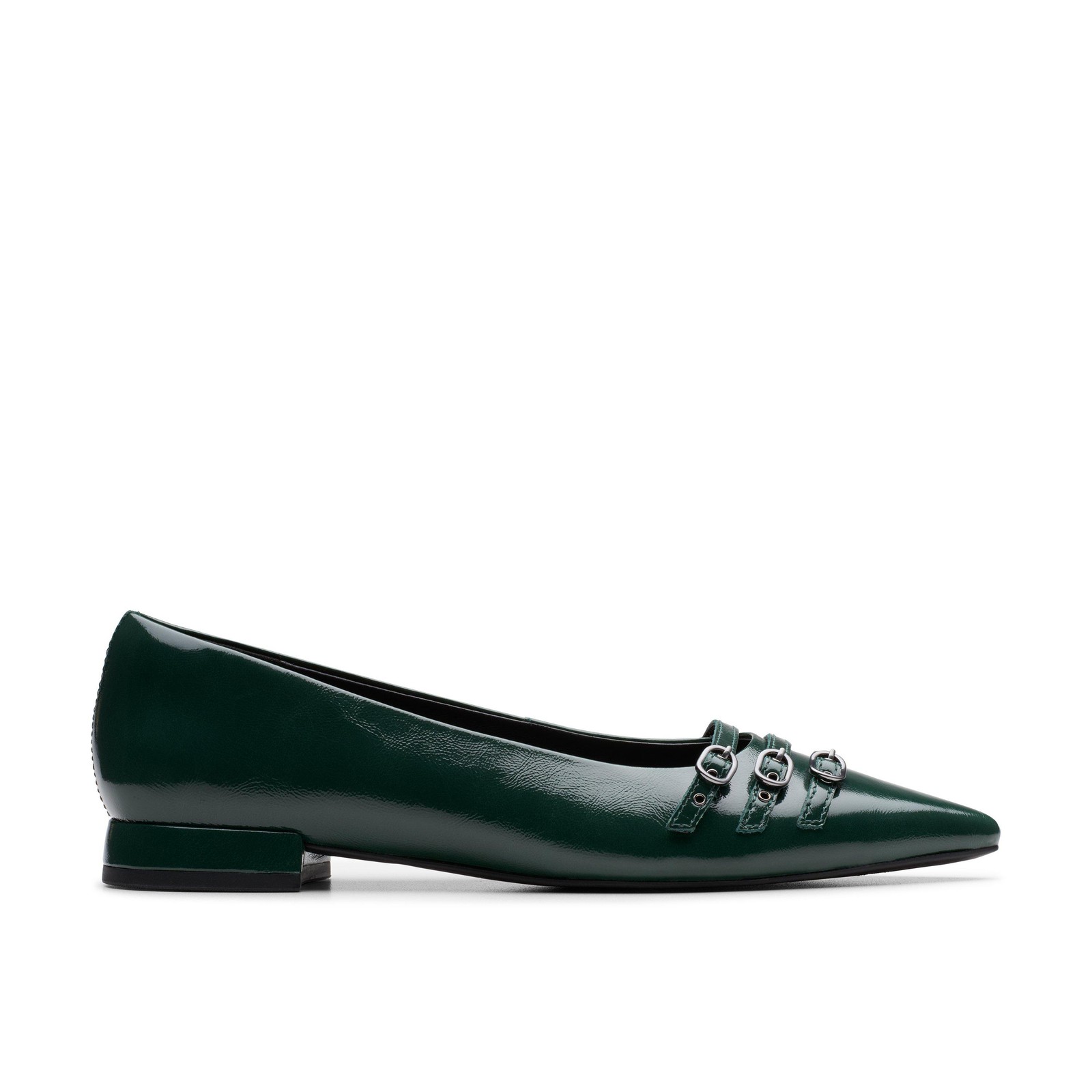 Clarks Womens Sensa15 Strap Green Leather Dress Shoes