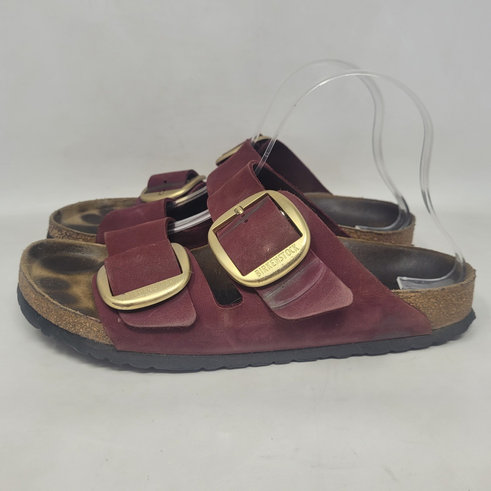 Birkenstock Arizona Sandals EU41 US10 Berry Crush Burgundy Suede Big Buckle