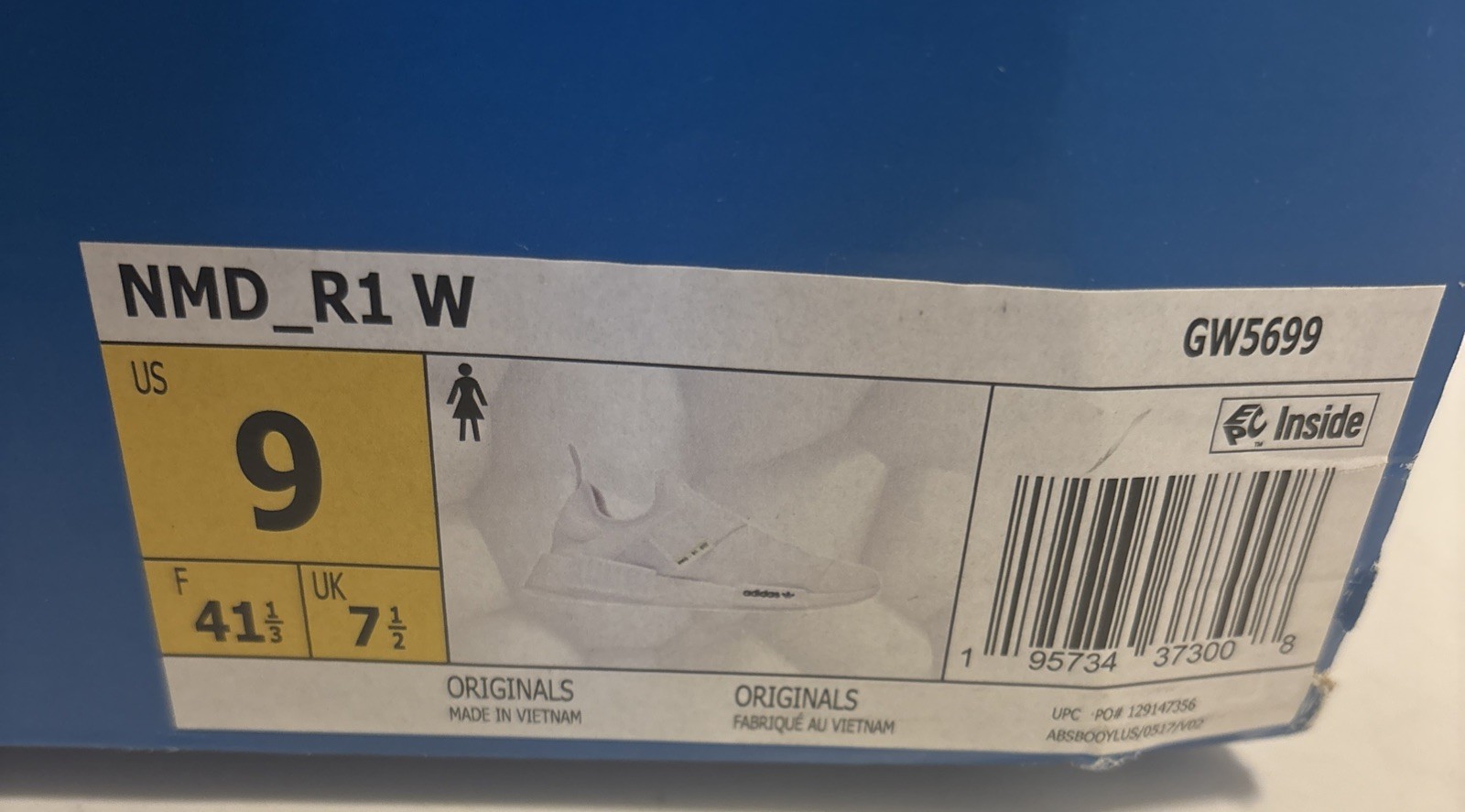 adidas NMD_R1 White Women Sneakers GW5699, Size 9 NO BOX – NEW