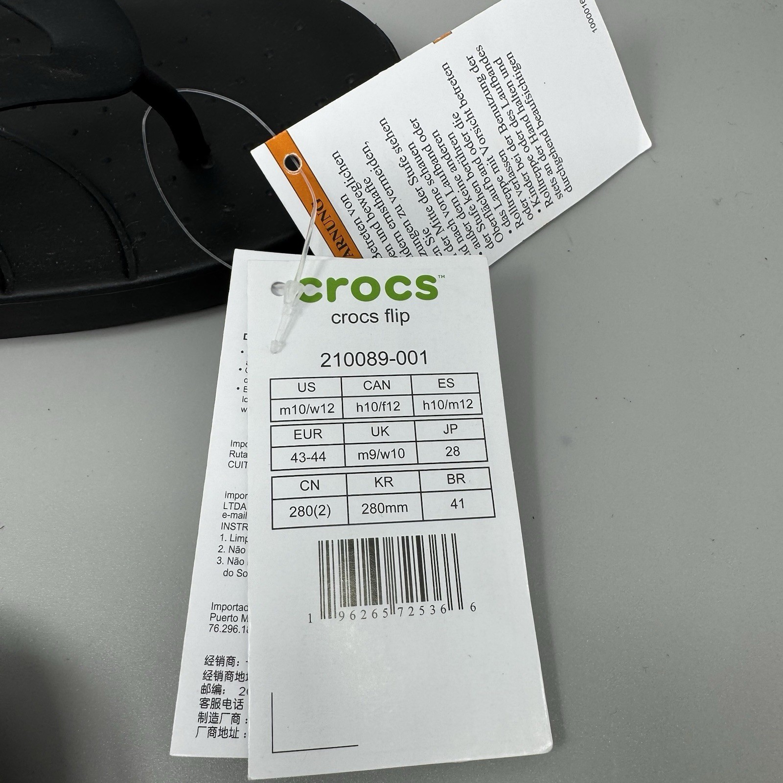 Crocs Flip Thong Sandal Unisex Adults – Black Men’s 10 Womens 12 New