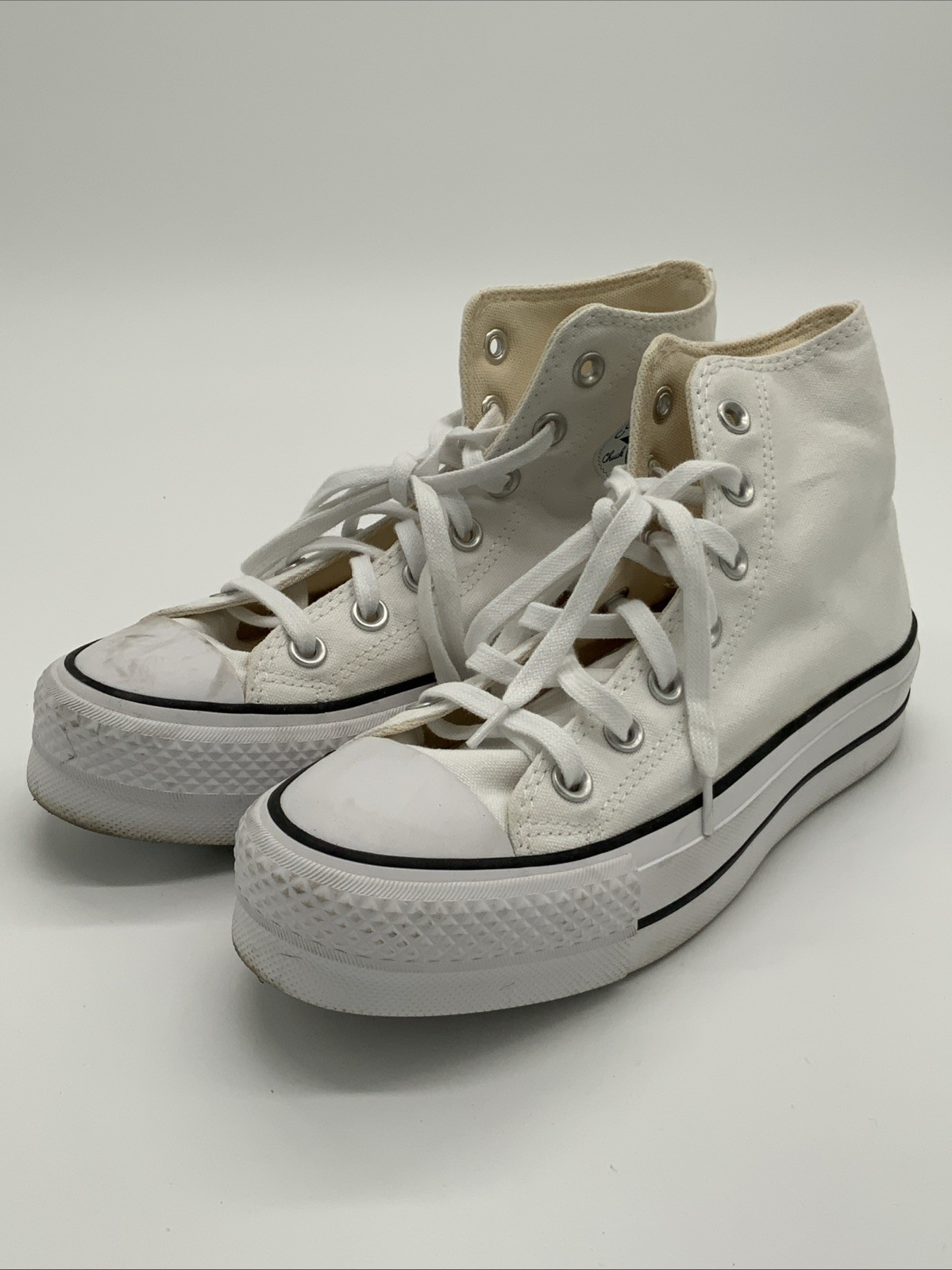 Converse CTAS Lift Hi Platform Canvas Women Size 6 White Used 560846C