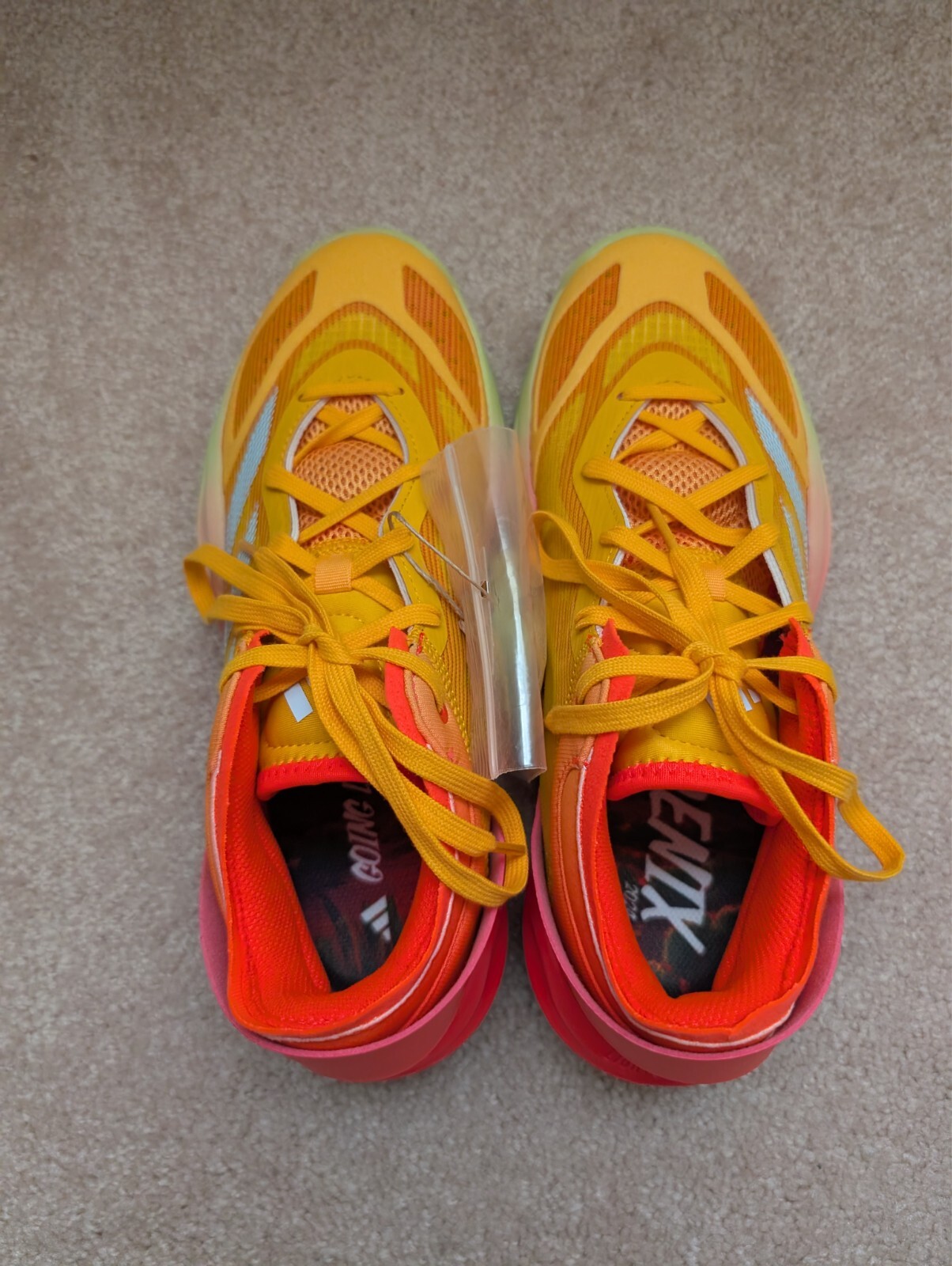 NWOB adidas Adizero Select 2.0 Low Top Lace Up Basketball Shoes, Orange, Sz 7.5