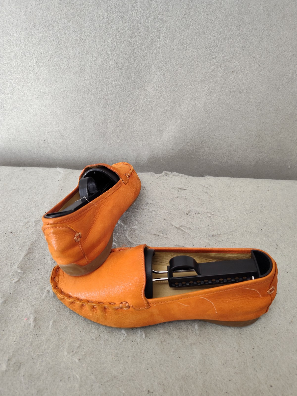 Nurture Women Loafers 6.5 Orange Leather Slip On Flats Comfort Shoes Made Brazil