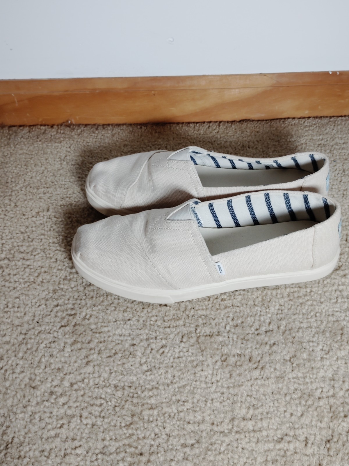 TOMS Natural Heritage CREAM Woven Canvas Shoes Resort Boho Casual Travel Women 9