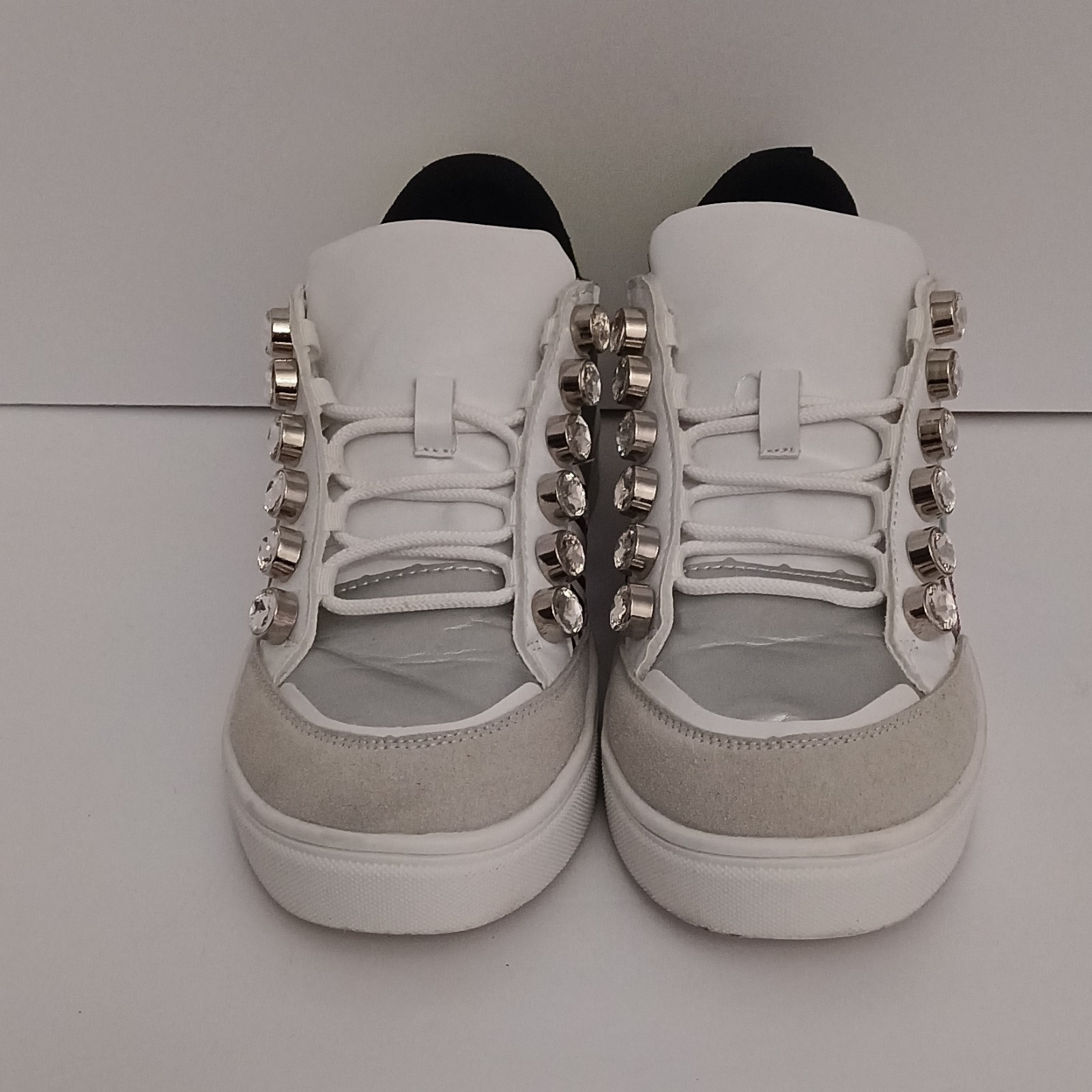 ROUGE Studded Glitter Athletic Sneakers Womens White Silver Green Pink Black