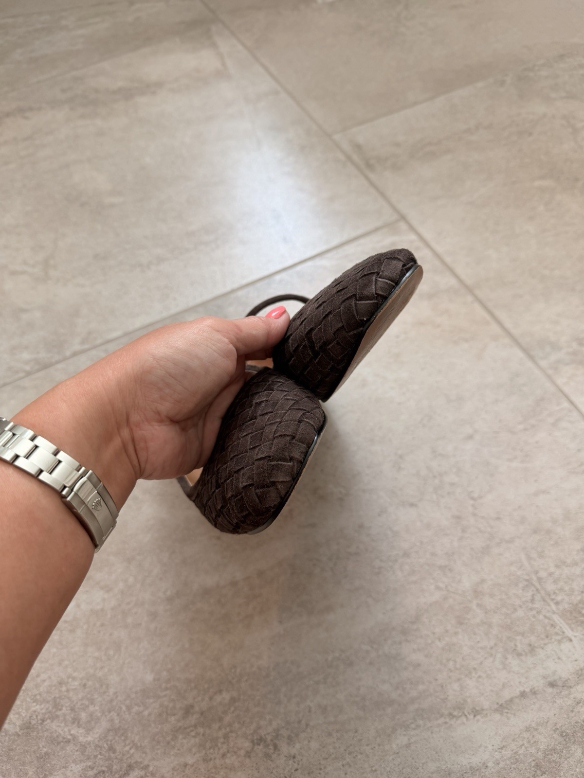 Madewell The Greta Ballet Flats Dark Roast Brown Woven Suede Size 7