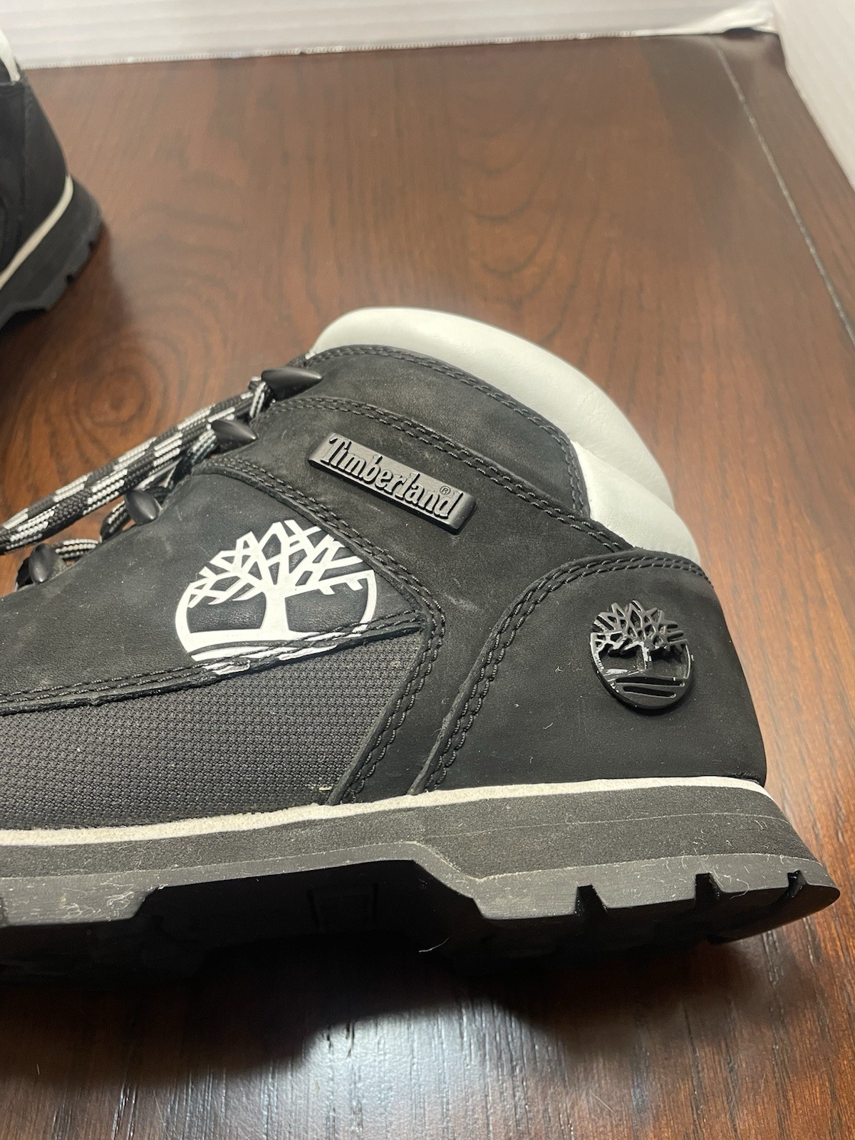 Timberland Euro Sprint Mid Hiker Boot A1R39 Women’s Size 8 Black White Trim