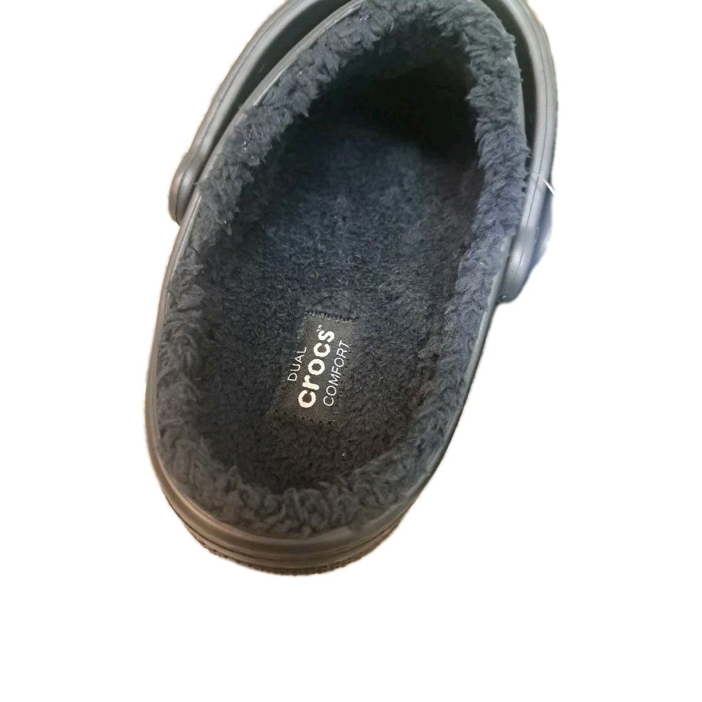 Crocs Baya Lined Clog Women’s Size 8 Men’s 6 Black Shoe w/ strap NEW NWT