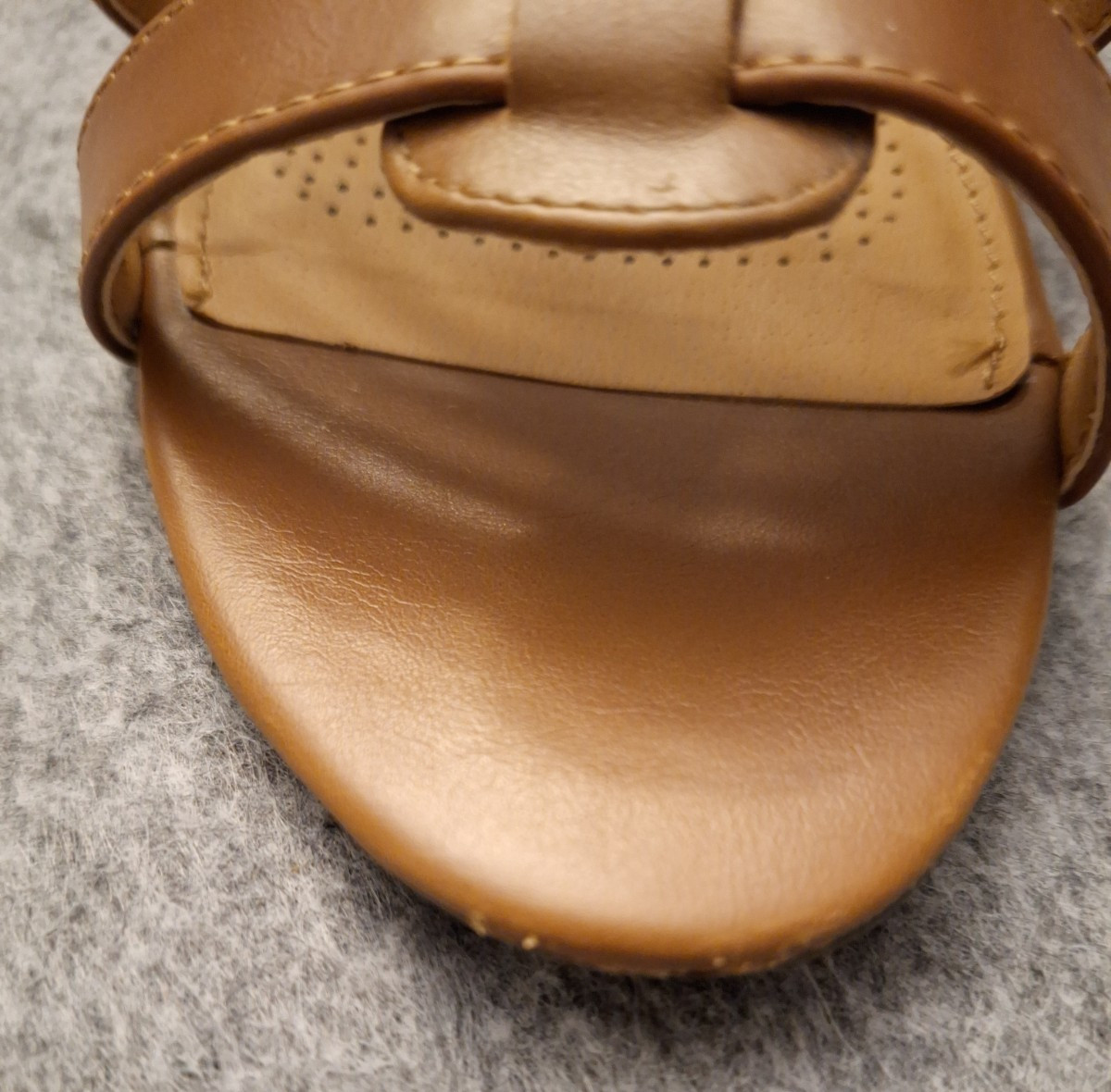 Comfortview Talia Cognac Gladiator Heeled Sandals 7.5 M Back Zip Style 16‑0895‑9