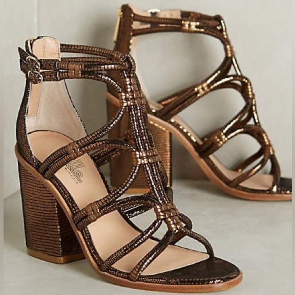 Sigerson Morrison Bronze Basma Sandal Heels
