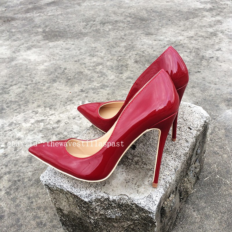 Solid Color Women Sexy Pointed Toe Pumps Ultra High Thin Stiletto Heels Shoes