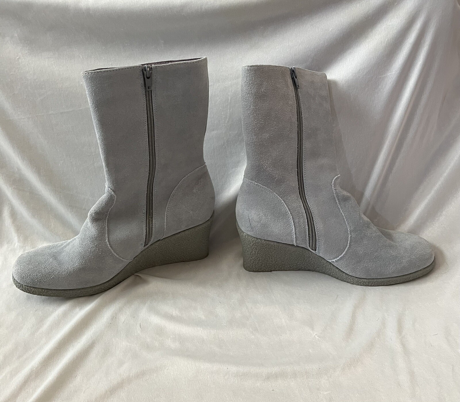 Vintage Gray Suzanne Somers Leather Boots sz 11