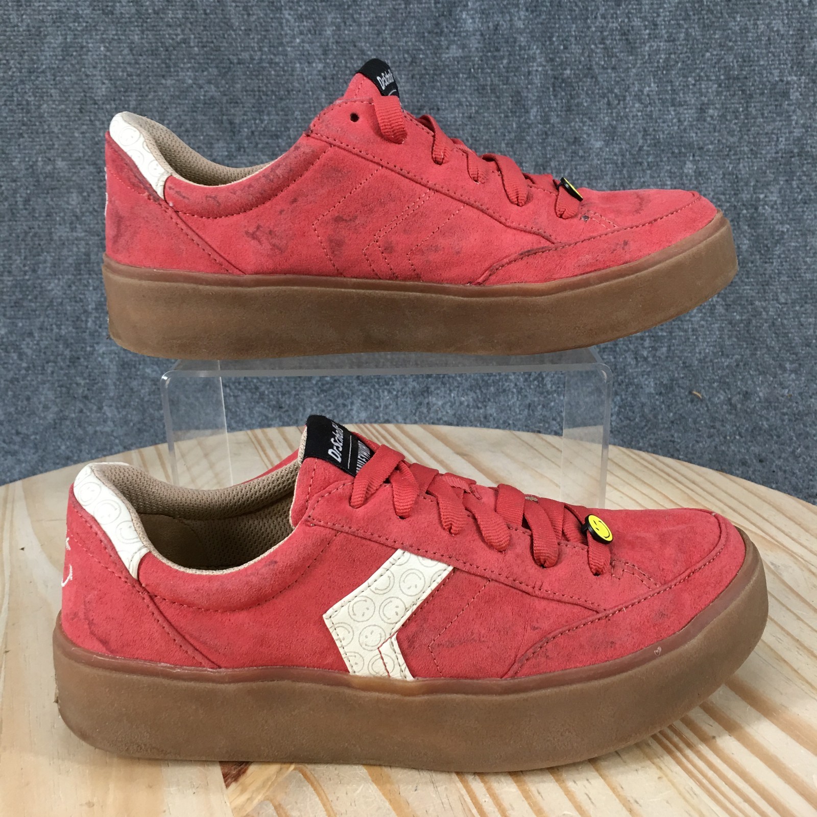 Dr. Scholls Madison Lace Shoes Womens 8.5 M Casual Sneakers Lace Up Low Top Red