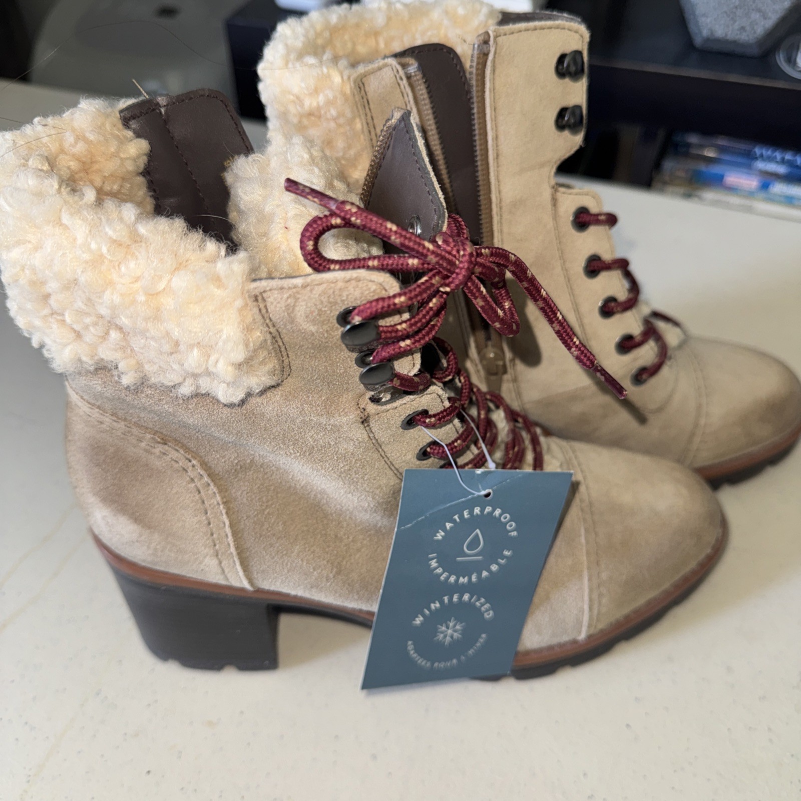 Naturalizer Womens Boot Beige Brown Size 9 New NWT