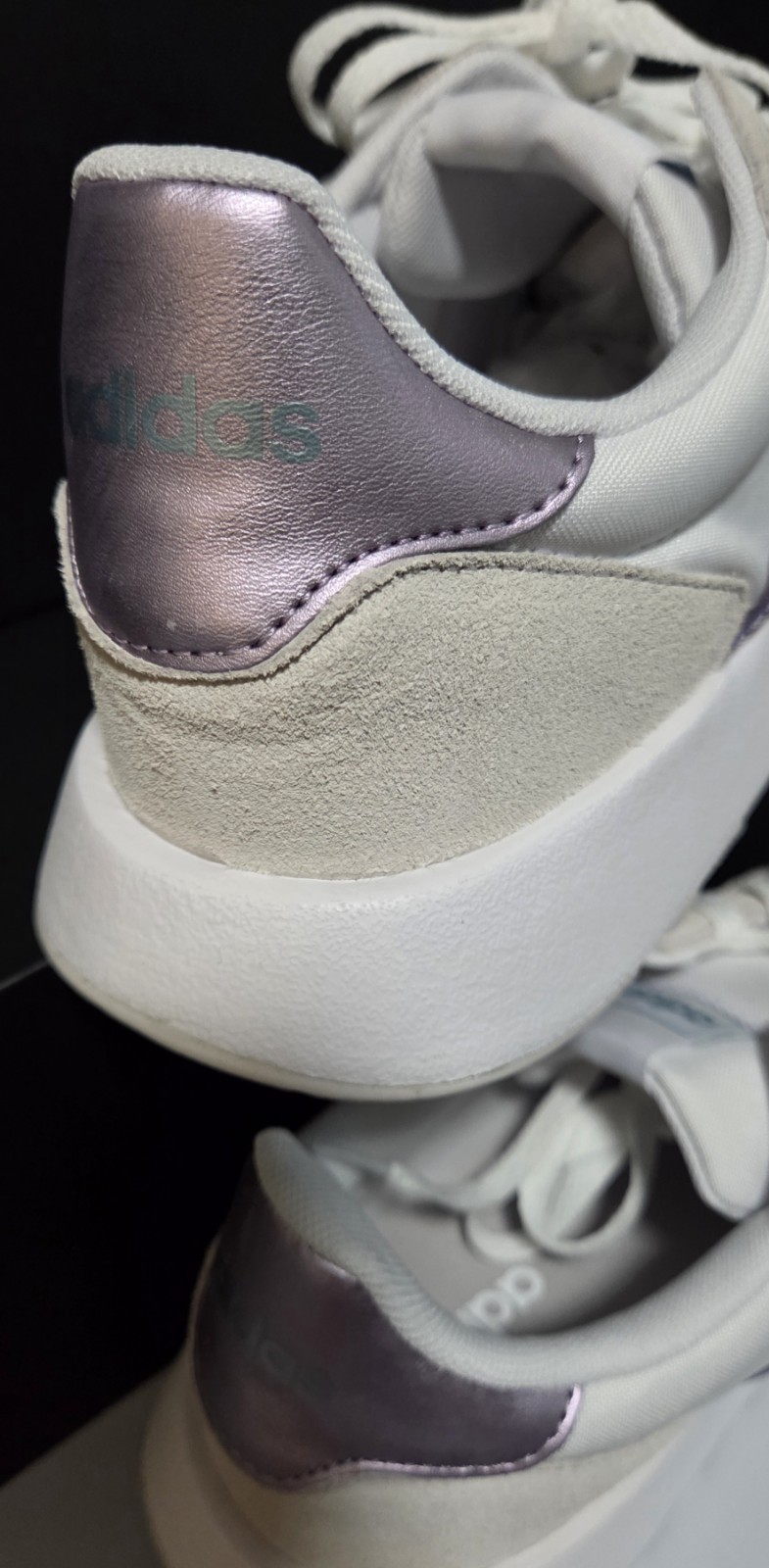 Adidas Run 60s 2.0 Womens White and Purple Running Sneakers Size 10