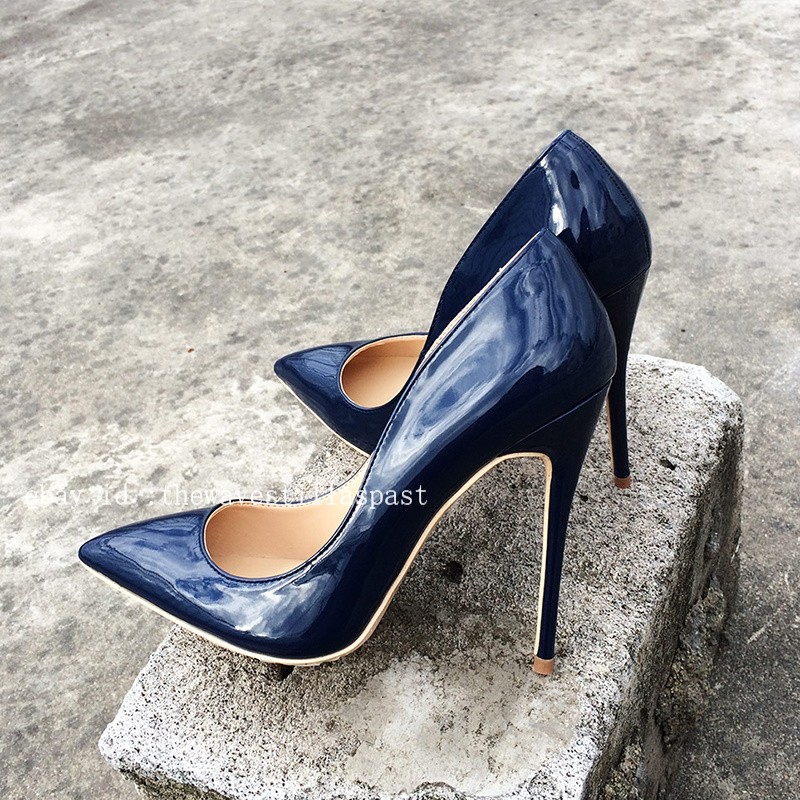 Solid Color Women Sexy Pointed Toe Pumps Ultra High Thin Stiletto Heels Shoes